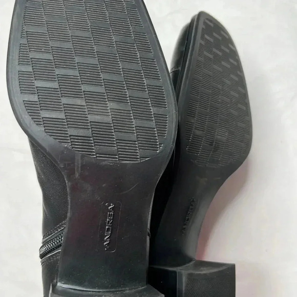Andrea black textile heels ankle boots size 8 - Picture 4 of 9